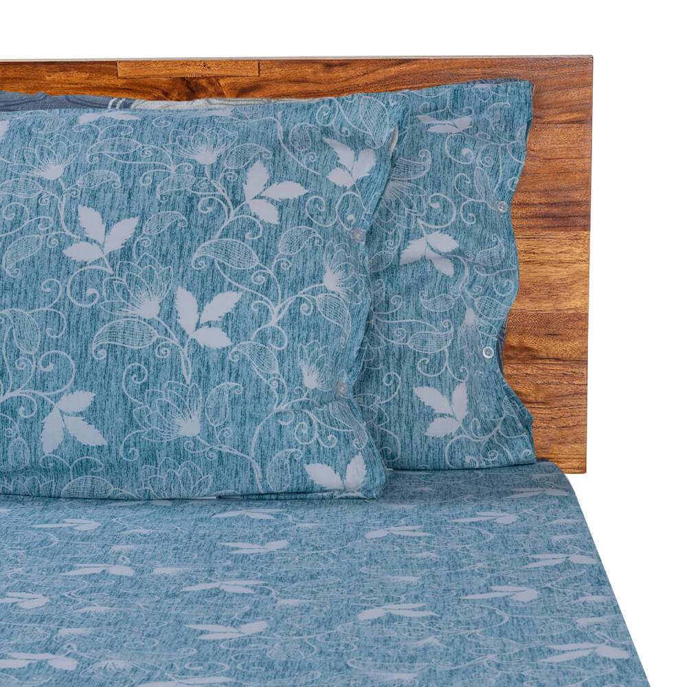 200 TC 100% Cotton Premium Single Bedsheet (90x60 Inches) / (2.29m*1.52m) with 1 Pillow Cover Free, Jasmine (90x60 inch)