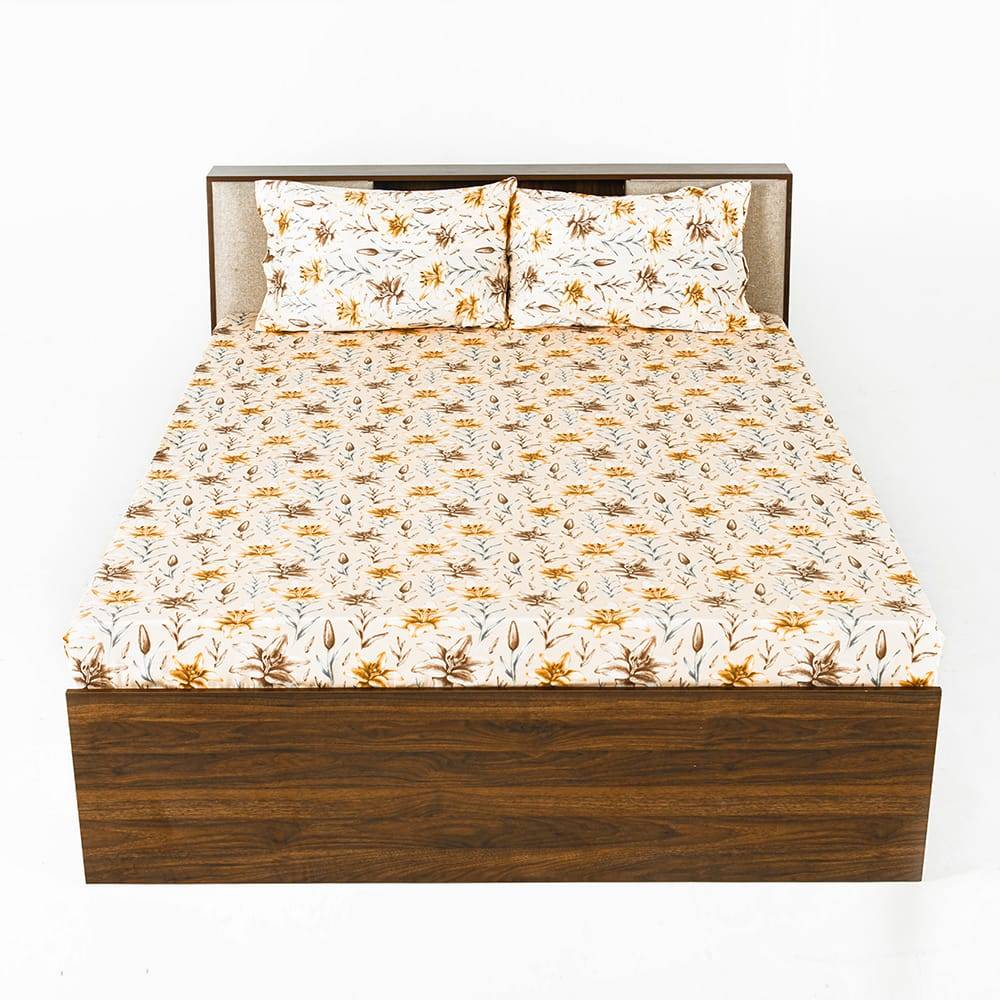 200TC 100% Cotton Premium Single Bedsheet (90x60 inches) / (2.29m*1.52m) with 1 Pillow Cover Free, Lilyana (90x60 inch)