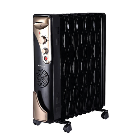 Havells 11 Wave Fins, 2900 Watts Oil Filled Radiators Room Heater with PTC Fan (OFR 11F, Black) Buy only at ₹10999
