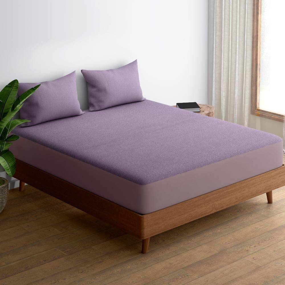 Water Proof Bamboo Terry Mattress Protector | Lavender | Machine Washable | Super Soft (75x36 inch)