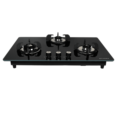 Faber Hob Maxus HT783 CRS BR CI AI, 3 Burner 78 cm Auto Electric Ignition Glass Top Brass Burners 3 Medium Gas Stove (Black) Buy at only ₹18499