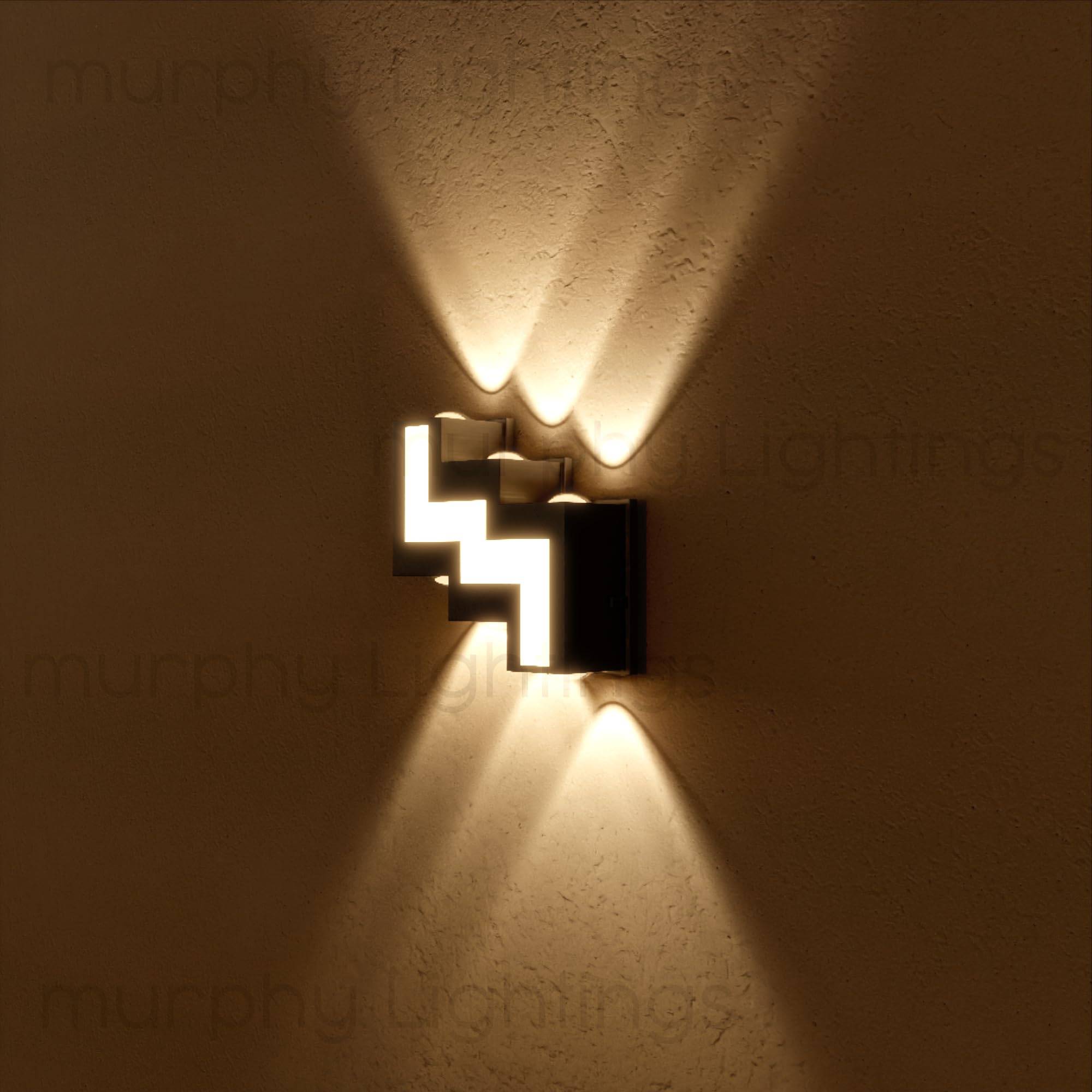 Murphy 12W 6Way Aluminium Led Luxurious Indoor & Outdoor Step Type Up/Down Wall Light Warm White, Shockproof & Rustproof Alluminium Body (3 Up & 3 Down Step)