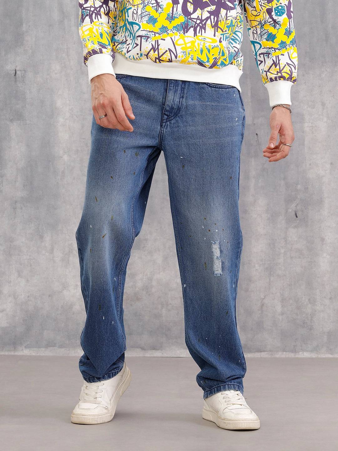 Mid Blue Anti Fit Mild Distressed Jeans I Midstone|