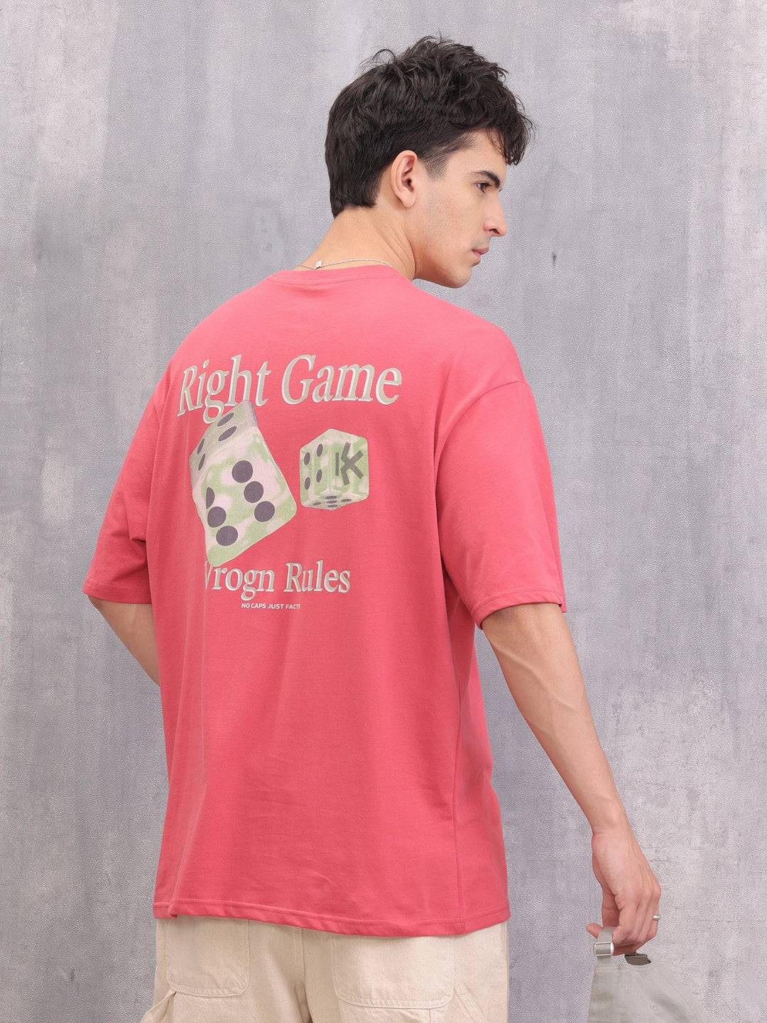 Game Inspired Graphic Printed Oversized Fit T-shirt | Red