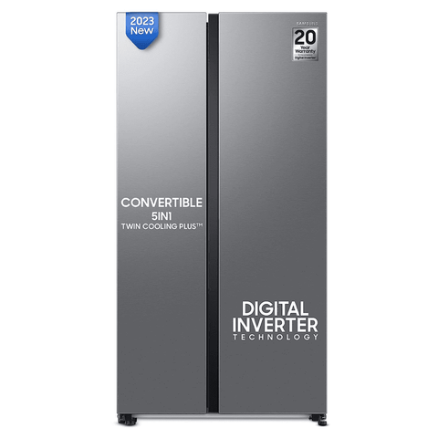 Samsung 653 Ltrs 3 Star, Inverter Frost Free, Side-by-Side Refrigerator (RS76CG8113SL) Buy at only ₹79899