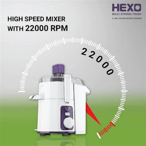 Havells JMG HEXO, 1000 Watts 2 Jars Juicer Mixer Grinder (White) Buy at only ₹6999