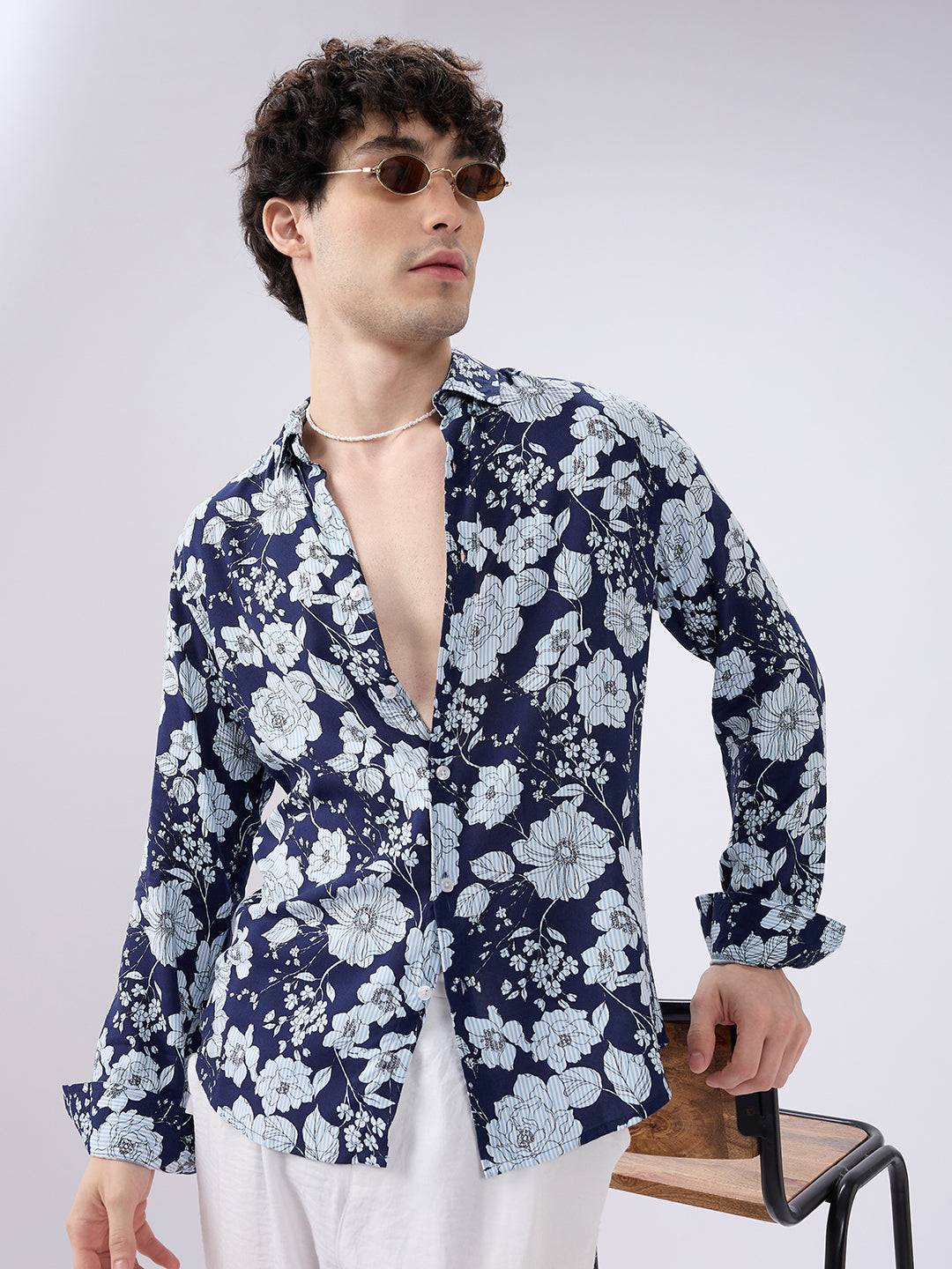 Navy Floral Escape Holiday Shirt Buy only at ₹659