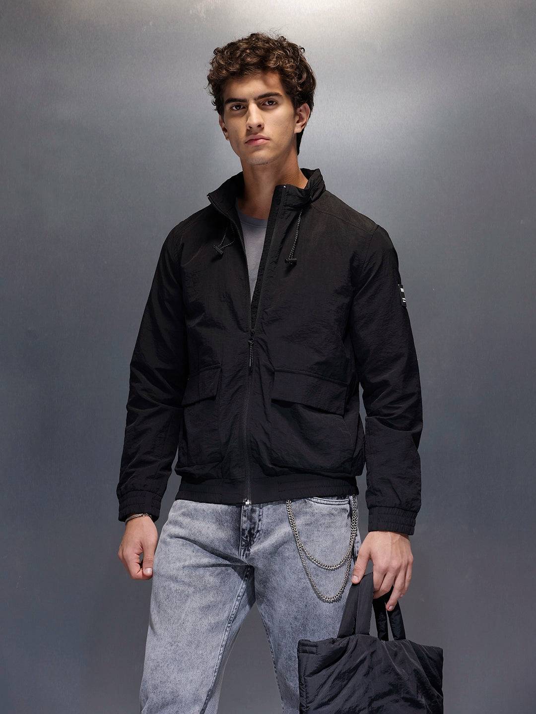 HighNeck Utility Jacket  |  Black