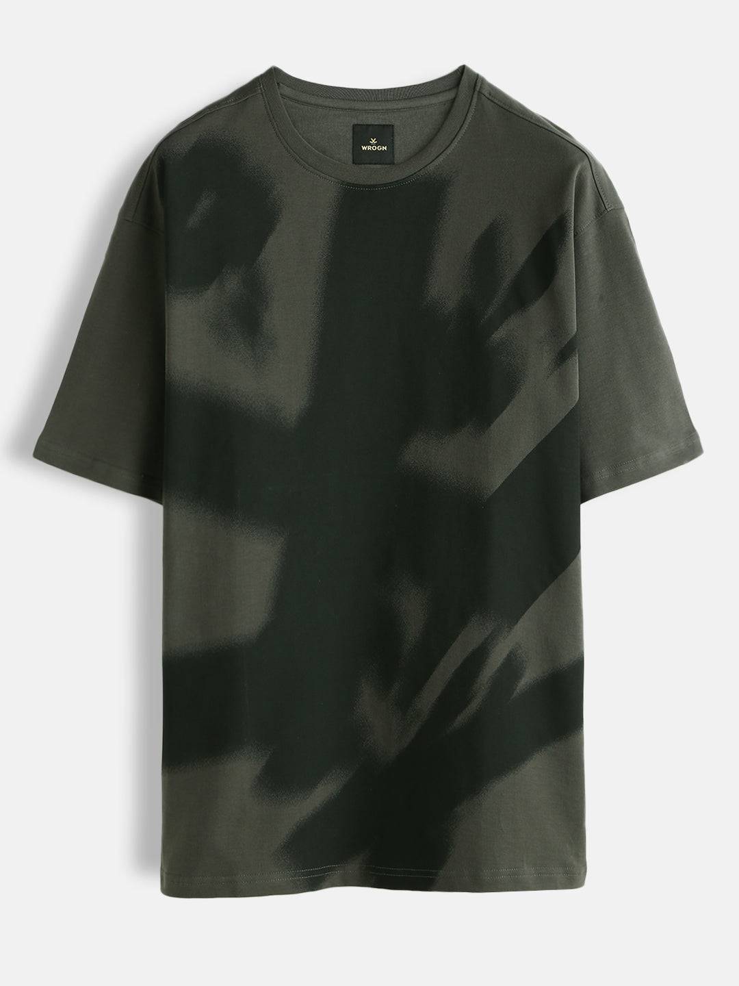Heavy GSM Hazy Logo Oversized T-Shirt | Charcoal