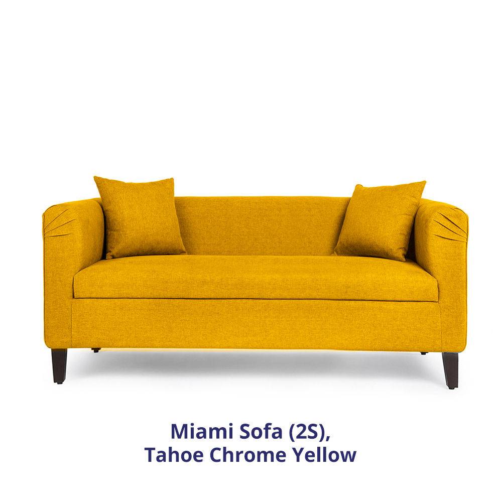 Miami Sofa - 2 Seater - Chrome Yellow
