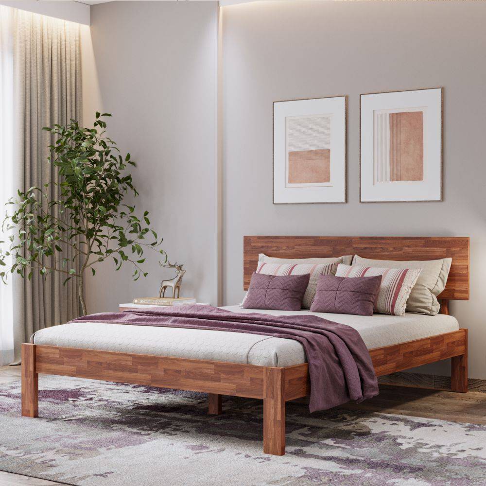 Indus Queen Teak Bed Without Storage (78x60 inch)
