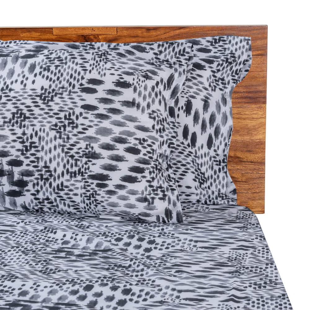 200 TC 100% Cotton Premium Single Bedsheet (90x60 Inches) / (2.29m*1.52m) with 1 Pillow Cover Free, Monochrome (90x60 inch)