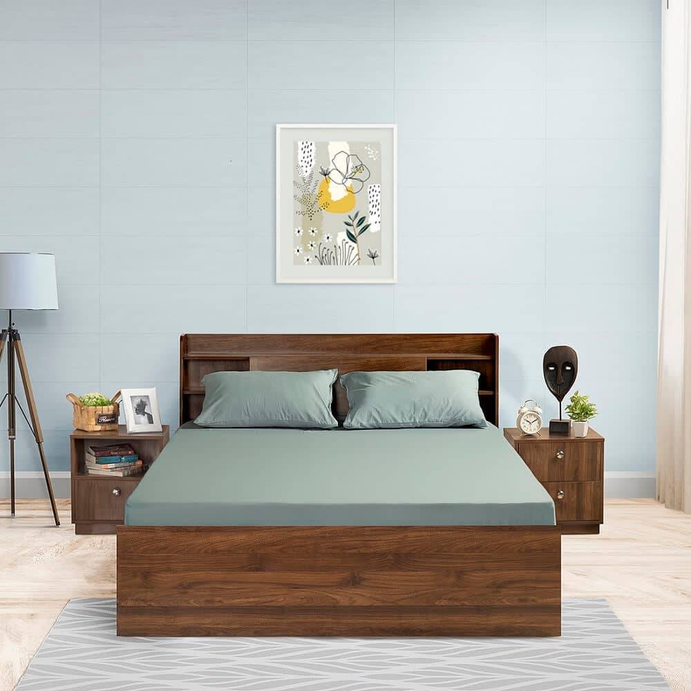 100% Cotton 200 TC Fitted Bedsheet With 1 Pillow Cover | Slate (72x30 inch)