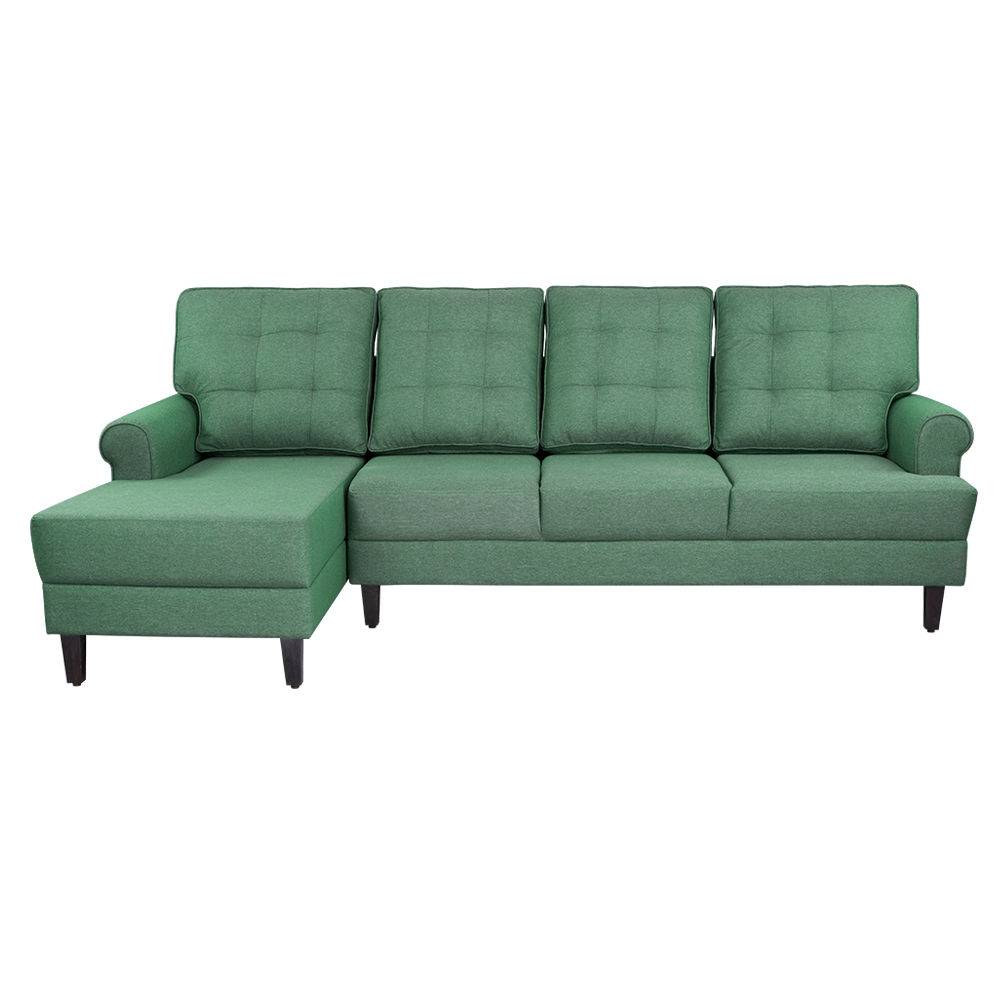 Dreamer L - Shape Sofa Set (3 Seater + Left Aligned Chaise) - Omega Green
