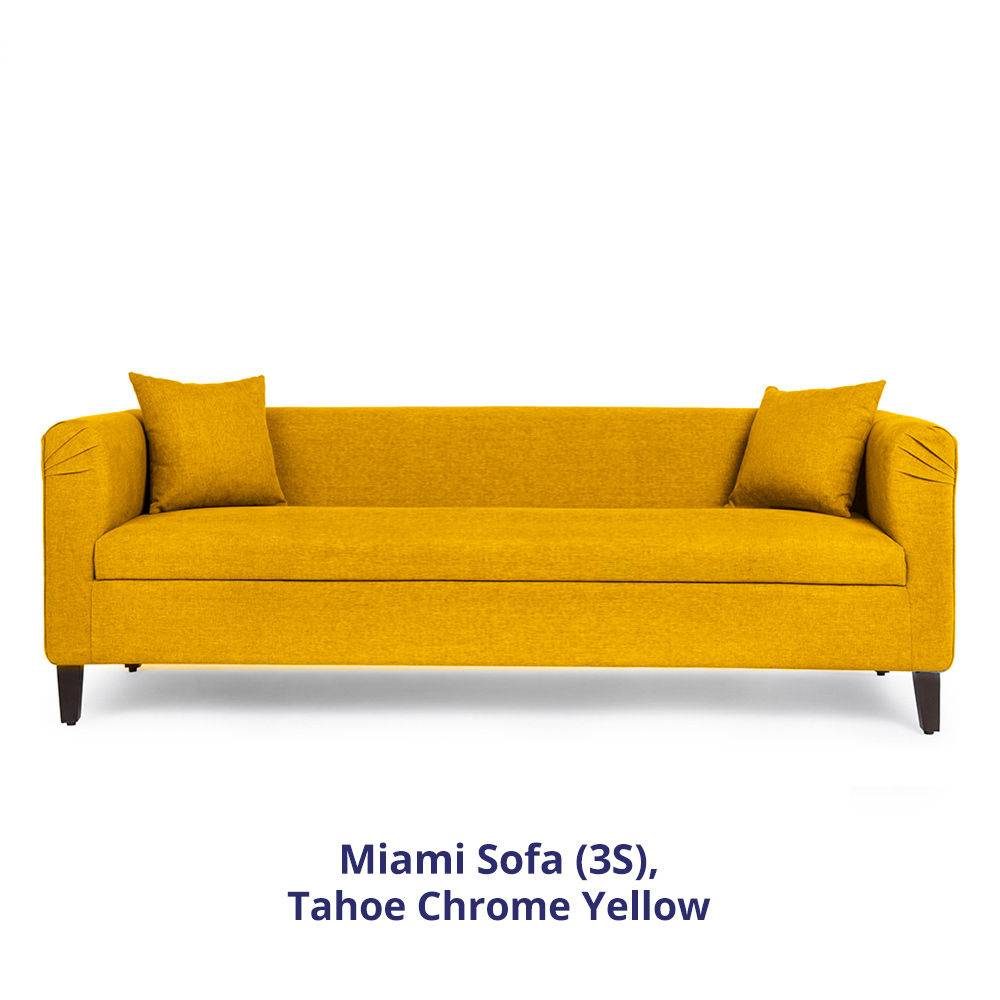 Miami Sofa - 3 Seater - Chrome Yellow