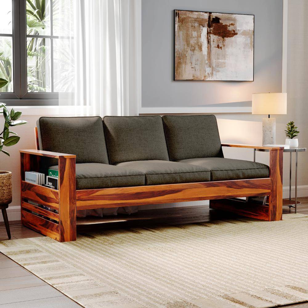 Bahamas Sheesham Wood Sofa - Three Seater