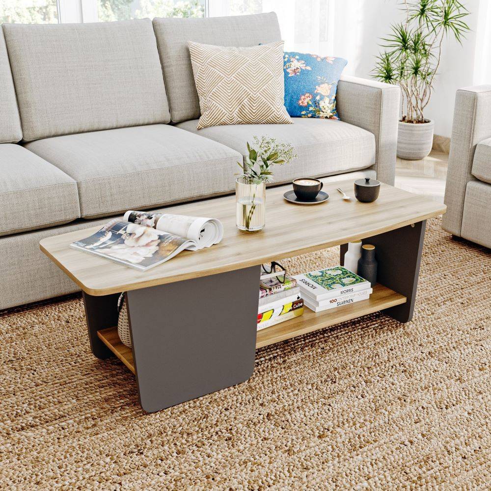 Mellow Coffee Table - Moldau Acacia & Gravel Grey Color, Engineered Wood