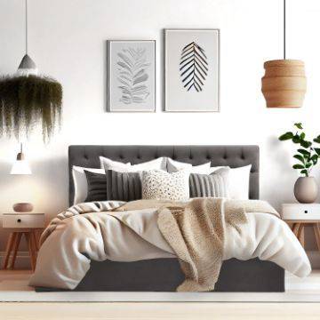 Solis Queen Size Storage Upholstered Bed (78x60 inch)