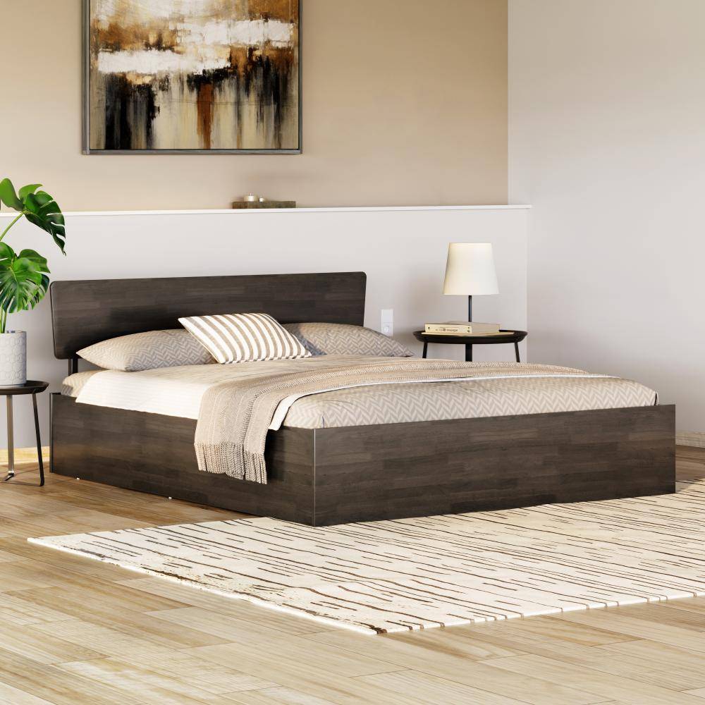 Swirl Solid Wood King Size With Storage Bed (78x72 inch)