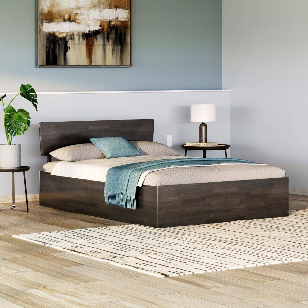 Swirl Solid Wood Queen Size Wth Storage Bed (78x60 inch)