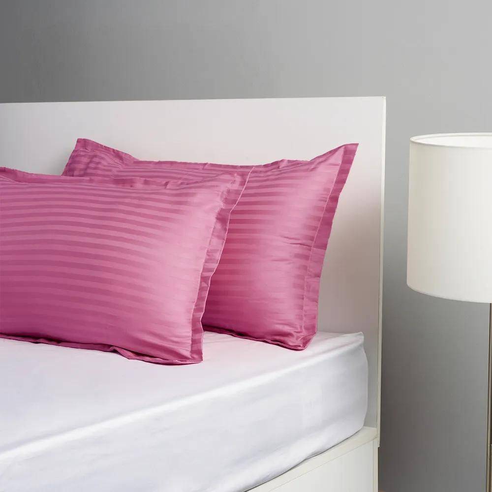 100% Cotton Pillow Cover | Standard Size 27x18 Inch | Set Of 2 | 215 TC | Dry Rose