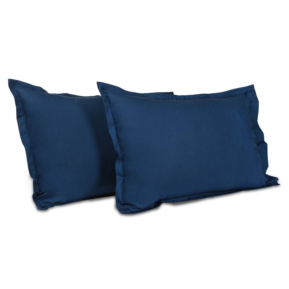 100% Cotton Pillow Cover | Standard Size 27x18 Inch | Set Of 2 | 144 TC | Navy Blue