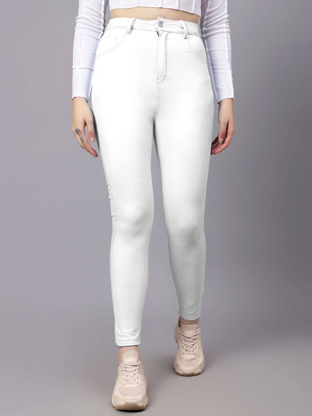 KOTTY Basics Women Skinny Fit High-Rise Slash Jeans