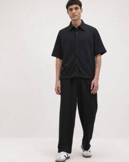 The Lifestyle Co. Men Self Design Shirt With Trousers