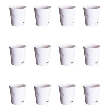 Set of 12 - 4 Inch White Florence Self Watering Pot
