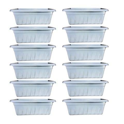 Set of 12 - 24 Inch Grey Premium Supreme Window Plastic Planter