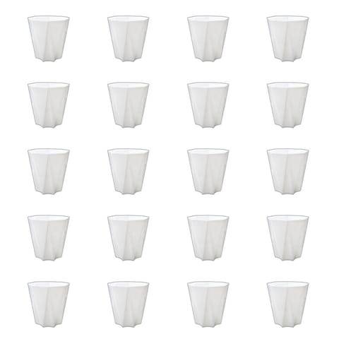 Set of 20 - 4 Inch White Premium Diamanti Plastic Pot