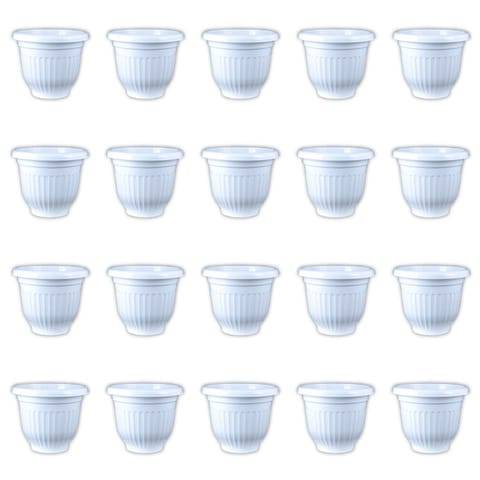 Set of 20 - 12 Inch White Olive Plastic Pot