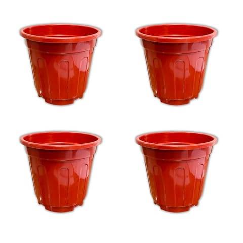 Set of 04 - 12 Inch Red Super Nursery Pot