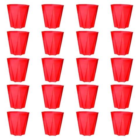 Set of 20 - 4 Inch Red Premium Diamanti Plastic Pot