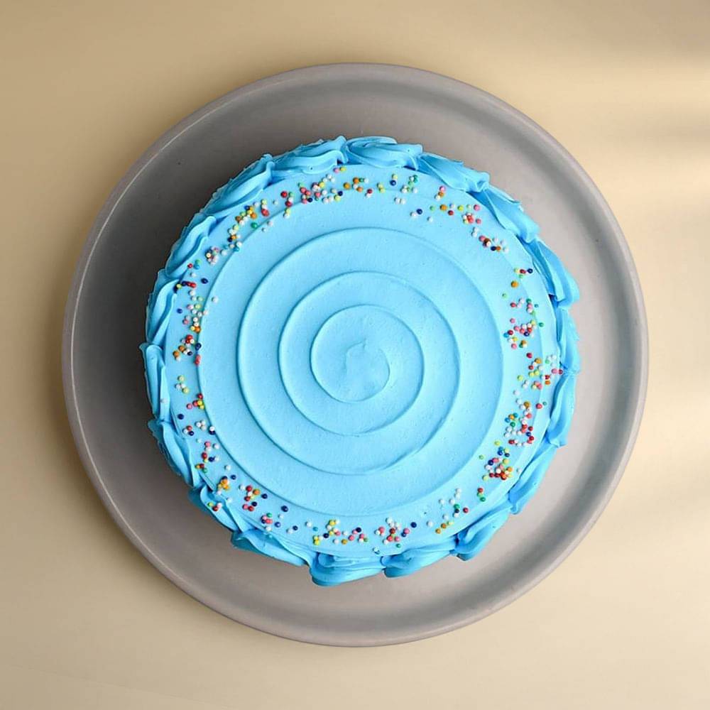 Blue Rosette Cake