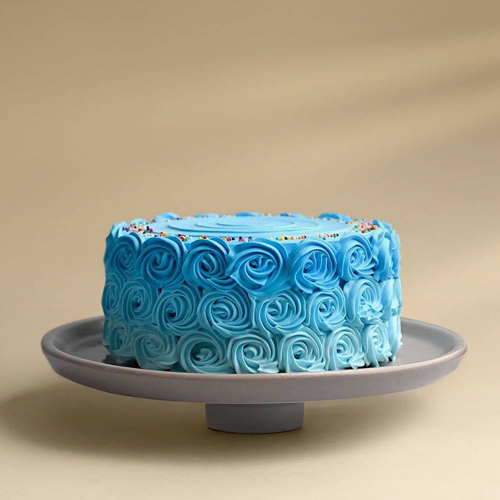 Blue Rosette Cake