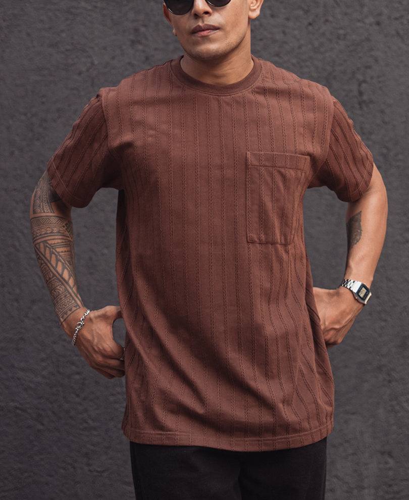 Brown Structured Regular Half Sleeves T Shirt Buy @ ₹999