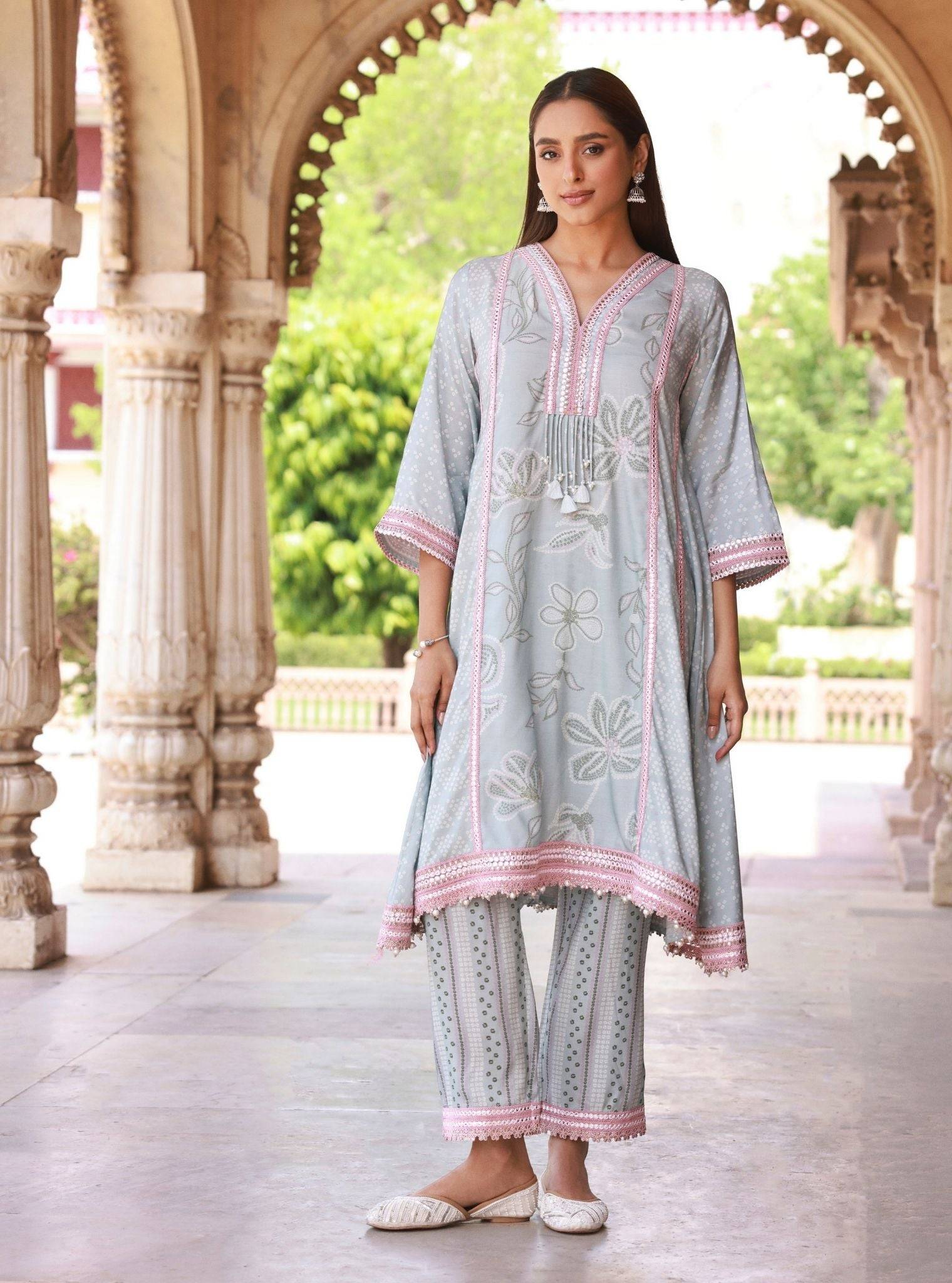 Vrishti Organza Light Blue Kurta Set