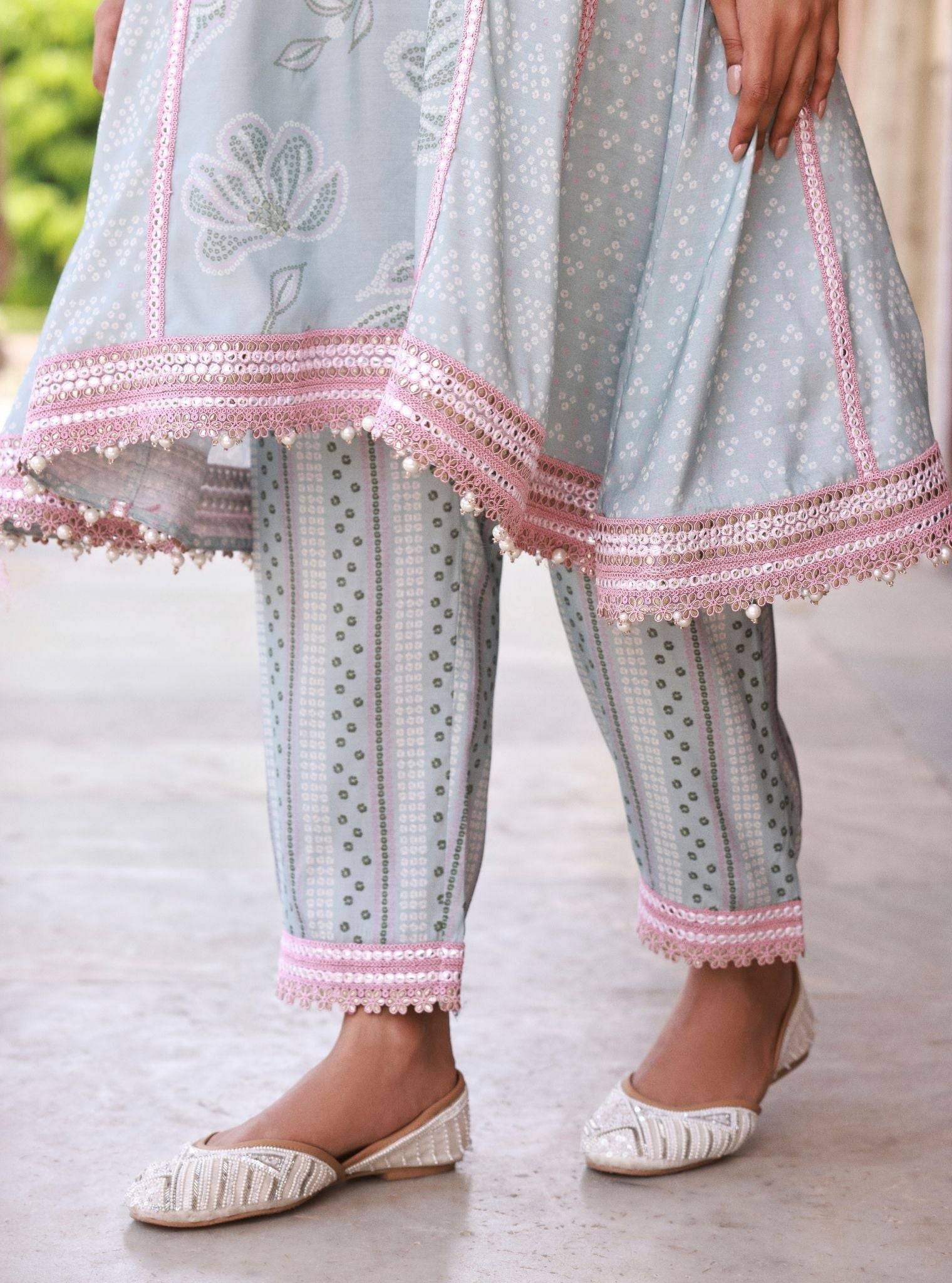 Vrishti Organza Light Blue Kurta Set