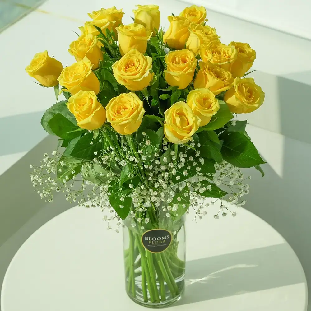 Yellow Roses Arrangement in Vase