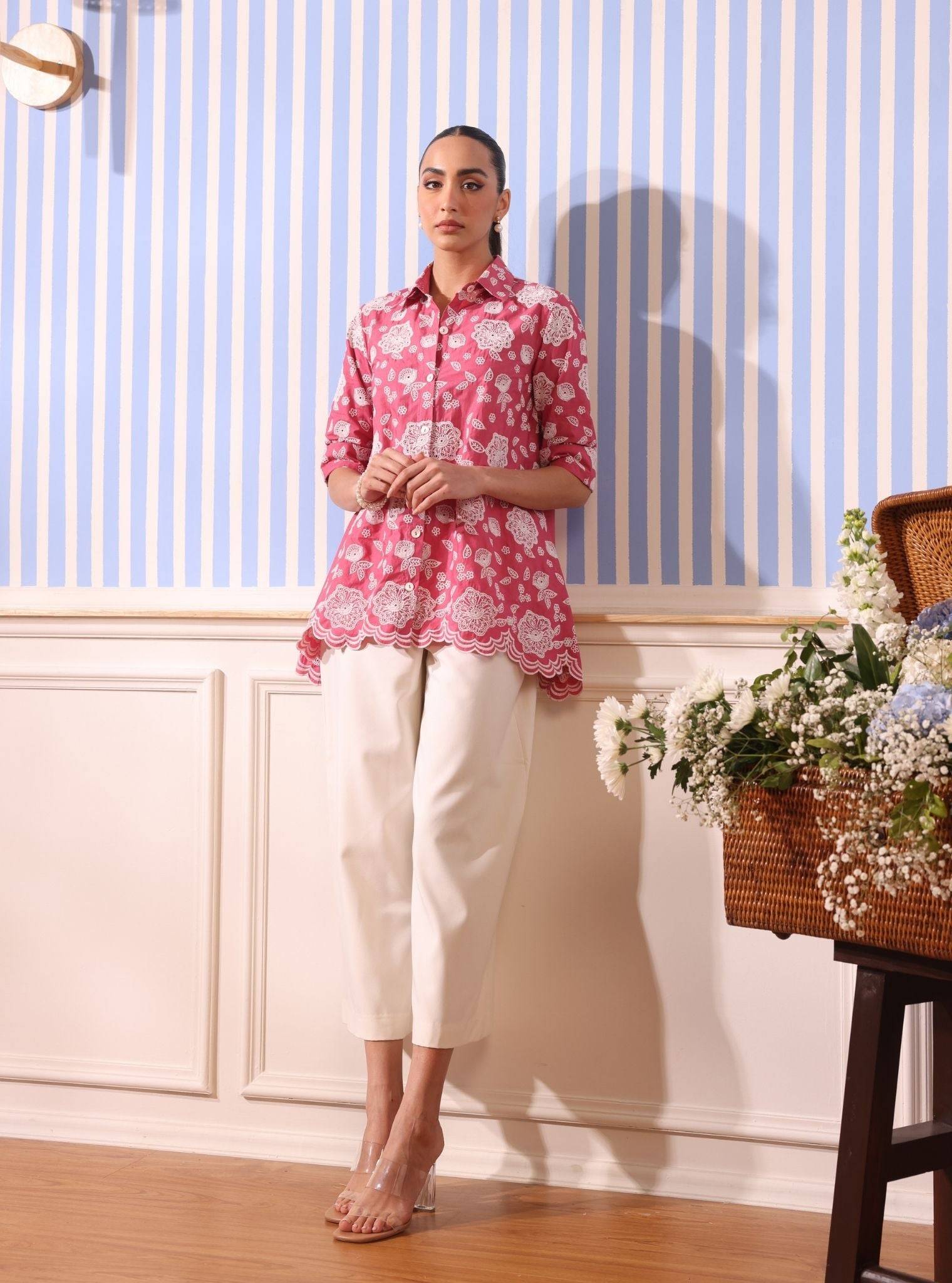 Soren Cotton Fuschia Shirt