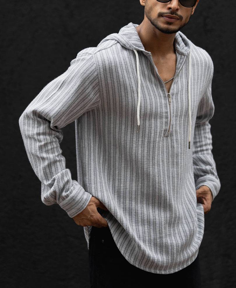 Grey Regular Fit Full Sleeves Hoodie Shirt Buy @ ₹1199