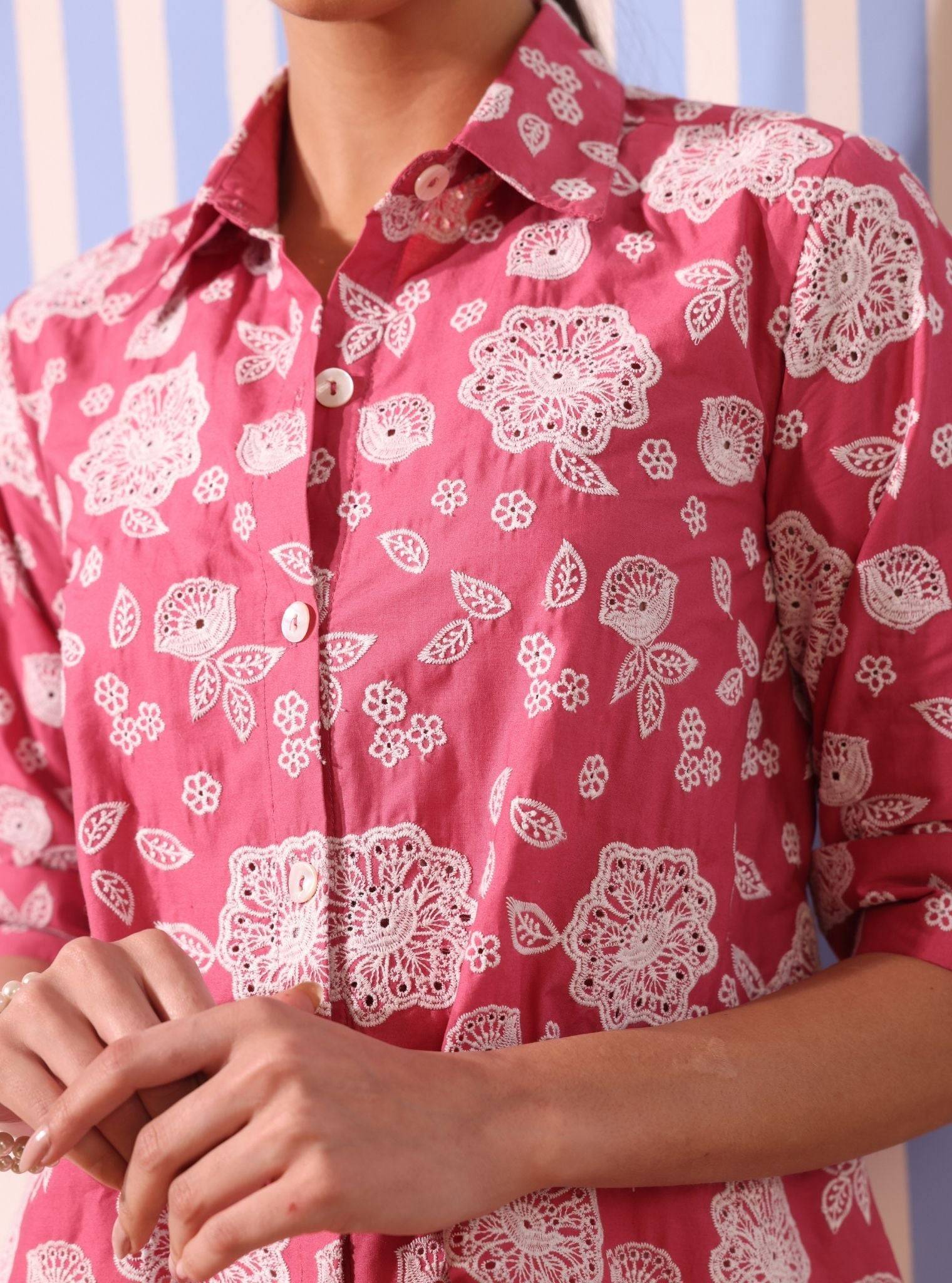 Soren Cotton Fuschia Shirt