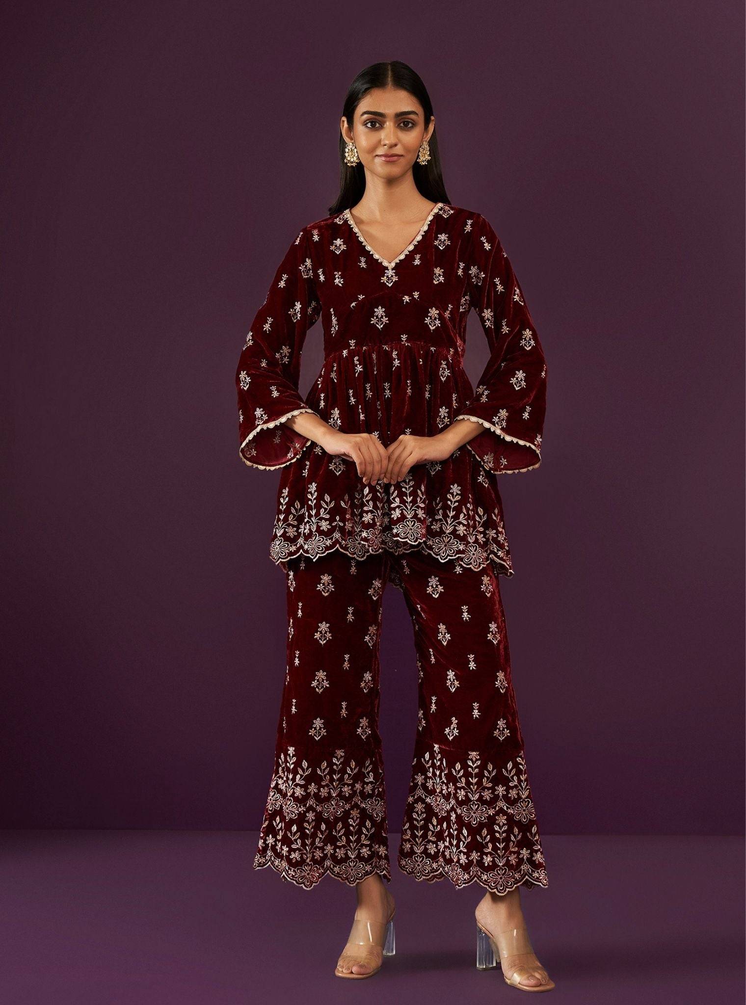 Kessie Velvet Wine Top Set