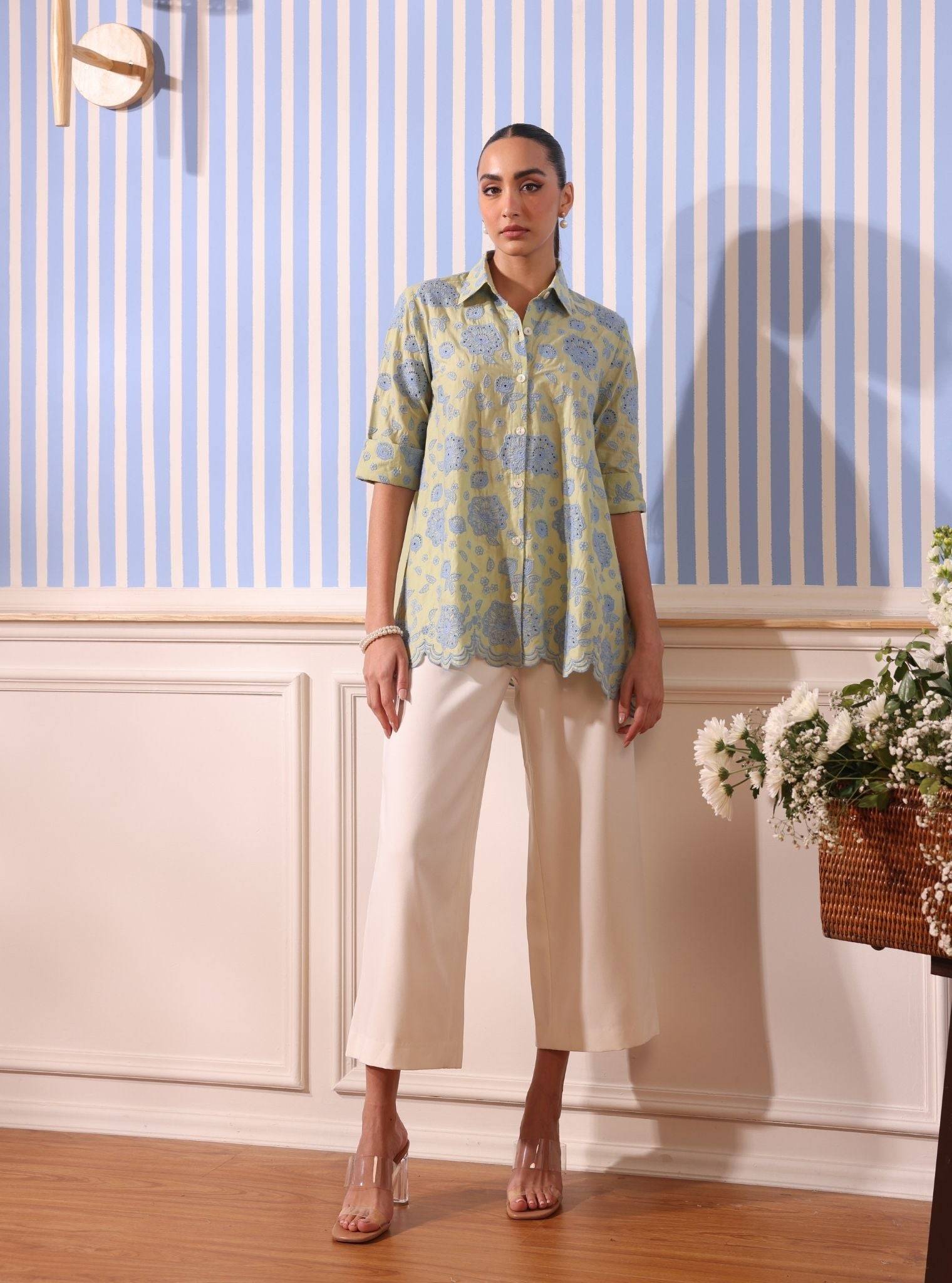 Soren Cotton Green Shirt