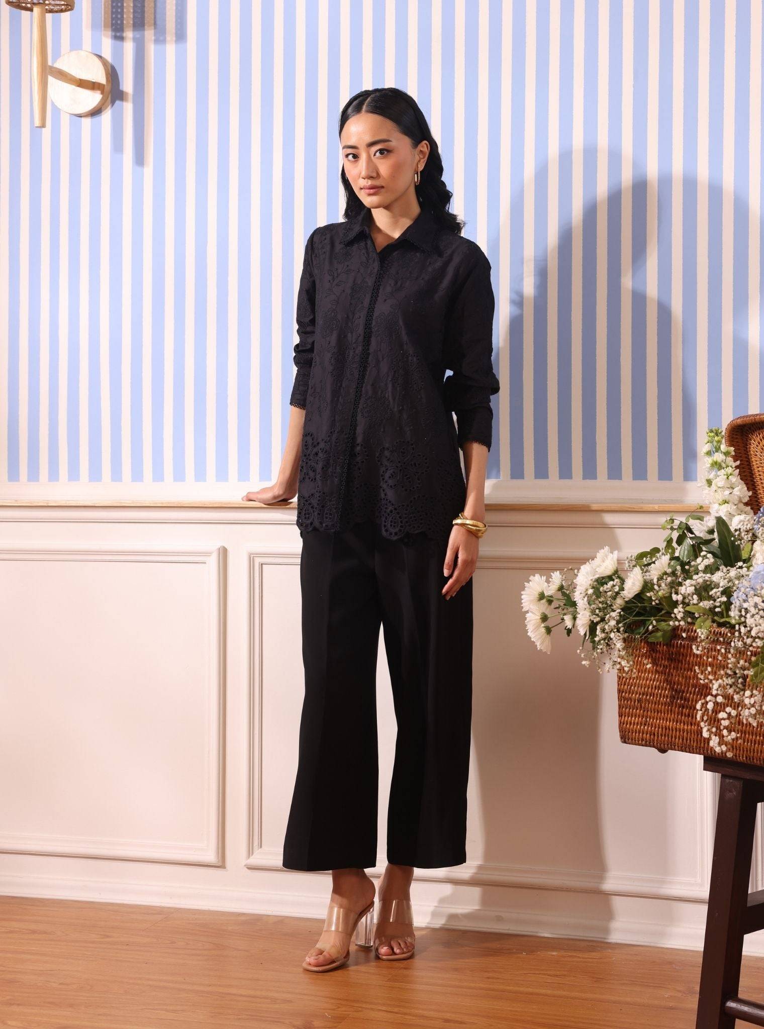 Romy Cotton Black Shirt