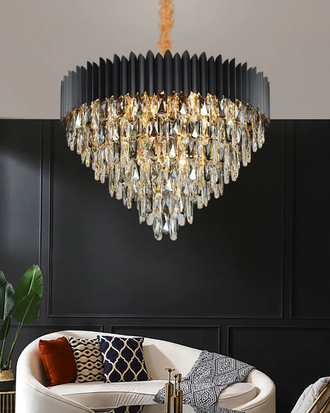 Midnight Cascade Crystal Chandelier