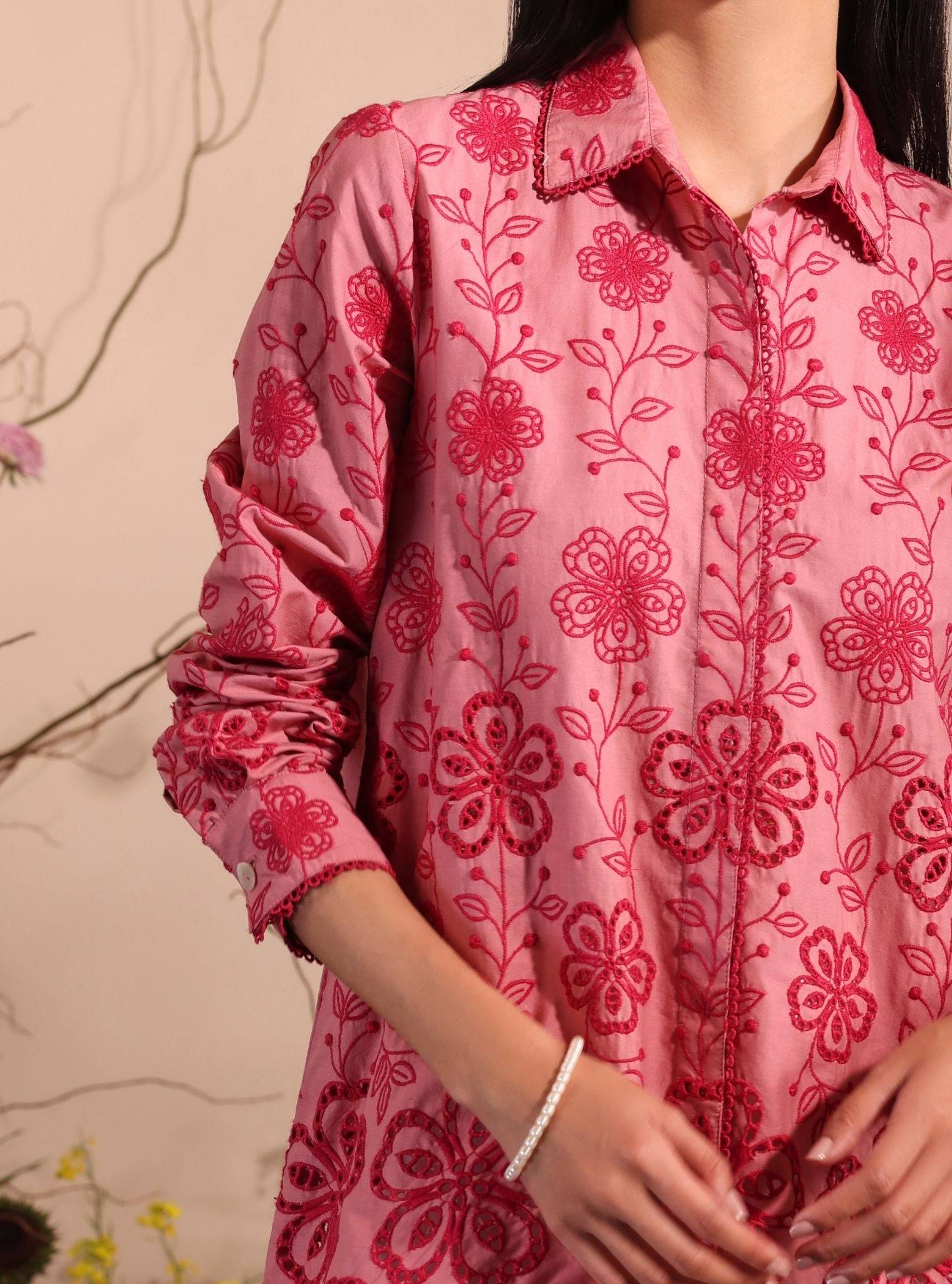 Romy Cotton Salmon Pink Shirt