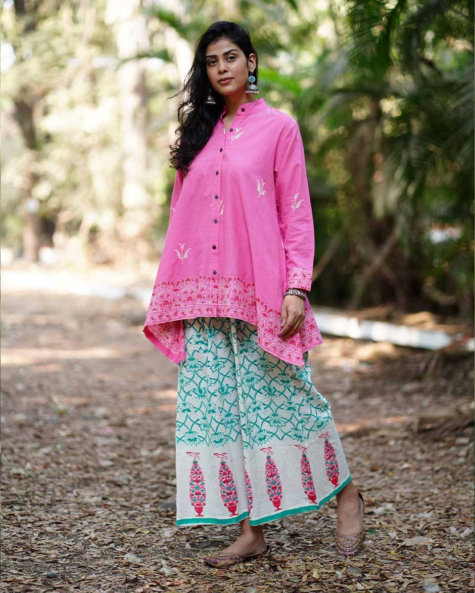 Magnolia’s Mist Pink Handblock Top - MMG