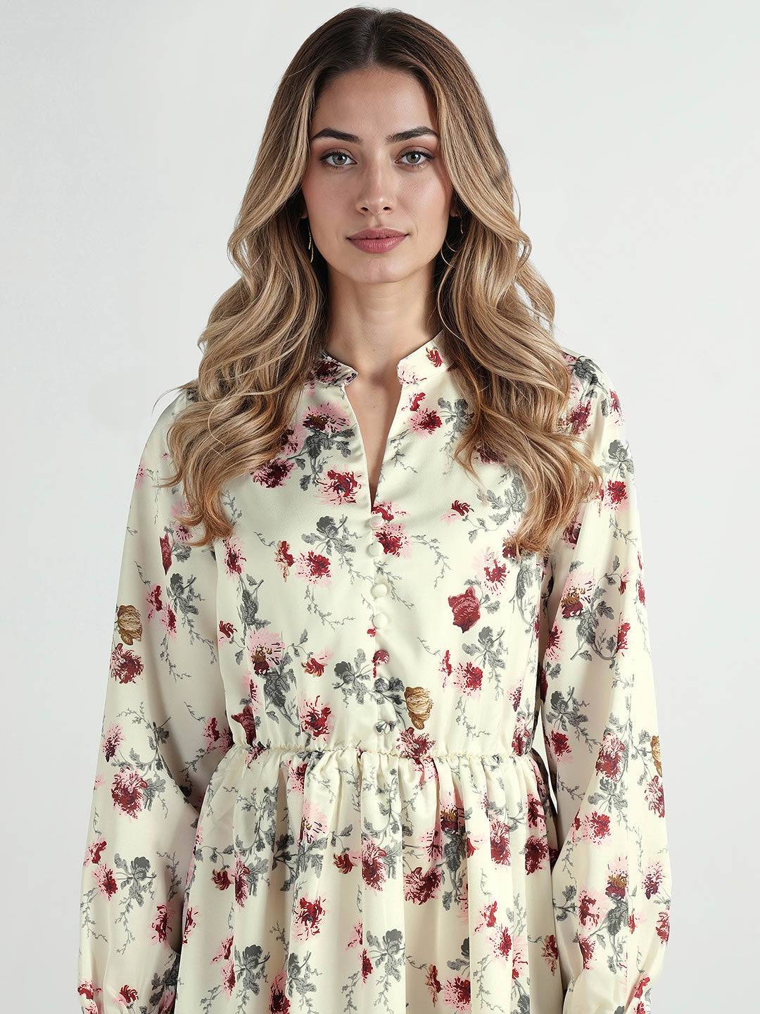 Elle Women Multi Printed Collar Dress